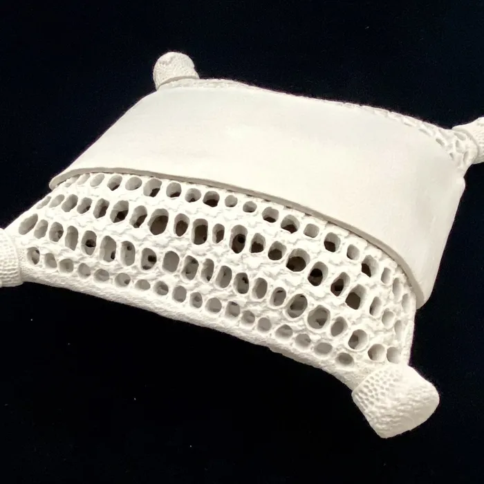 Pillow Diatom pierced sculpture, small-medium