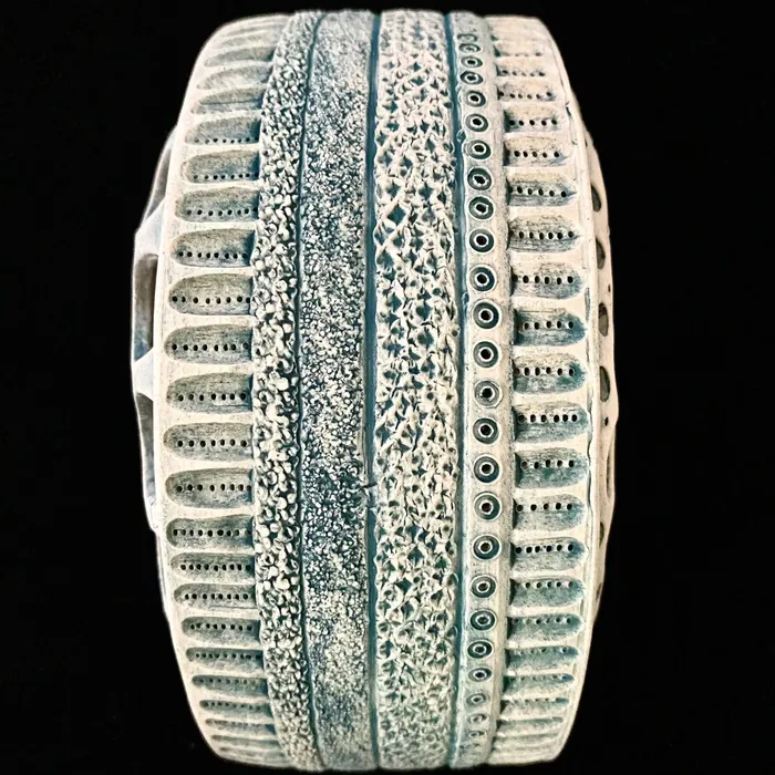 Centric Diatom pierced sculpture sea green, view #2