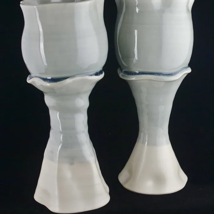 goblet pair, ice blue